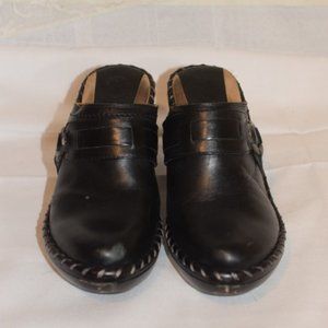 Frye Boots Black Leather Clogs